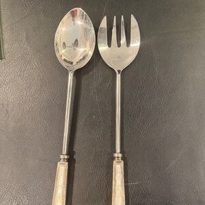 Pottery Barn Mother of Pearl Salad Serving Set